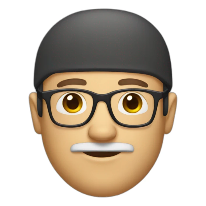 bald man with  three-day beard and glasses sticker