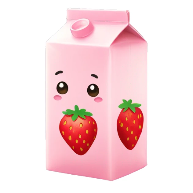 Strawberry milk carton kawaii sticker