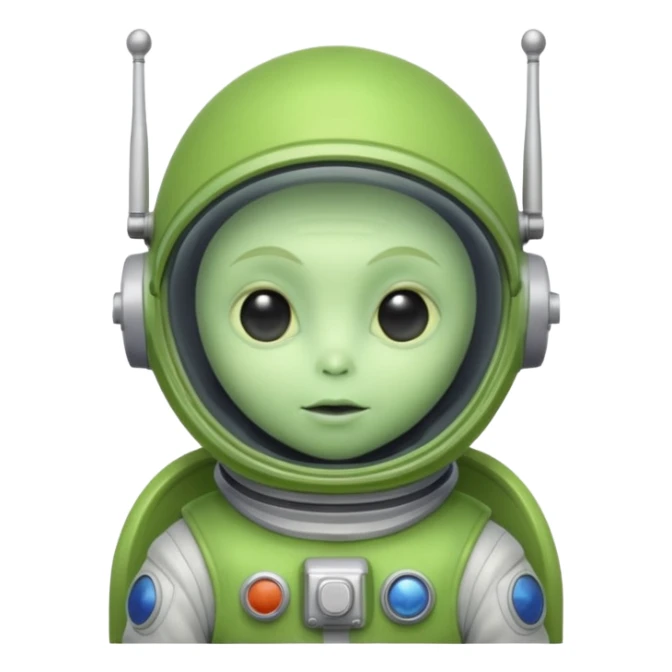 Alien Explorer – small green alien with antenna and space suit. sticker