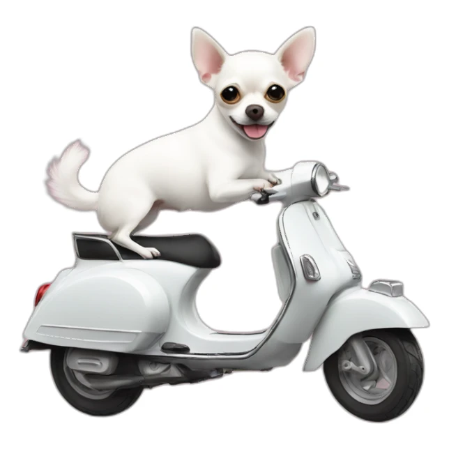 white chihuahua on vespa sticker