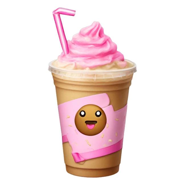Sugar cookie Iced coffee with a pink bow sticker