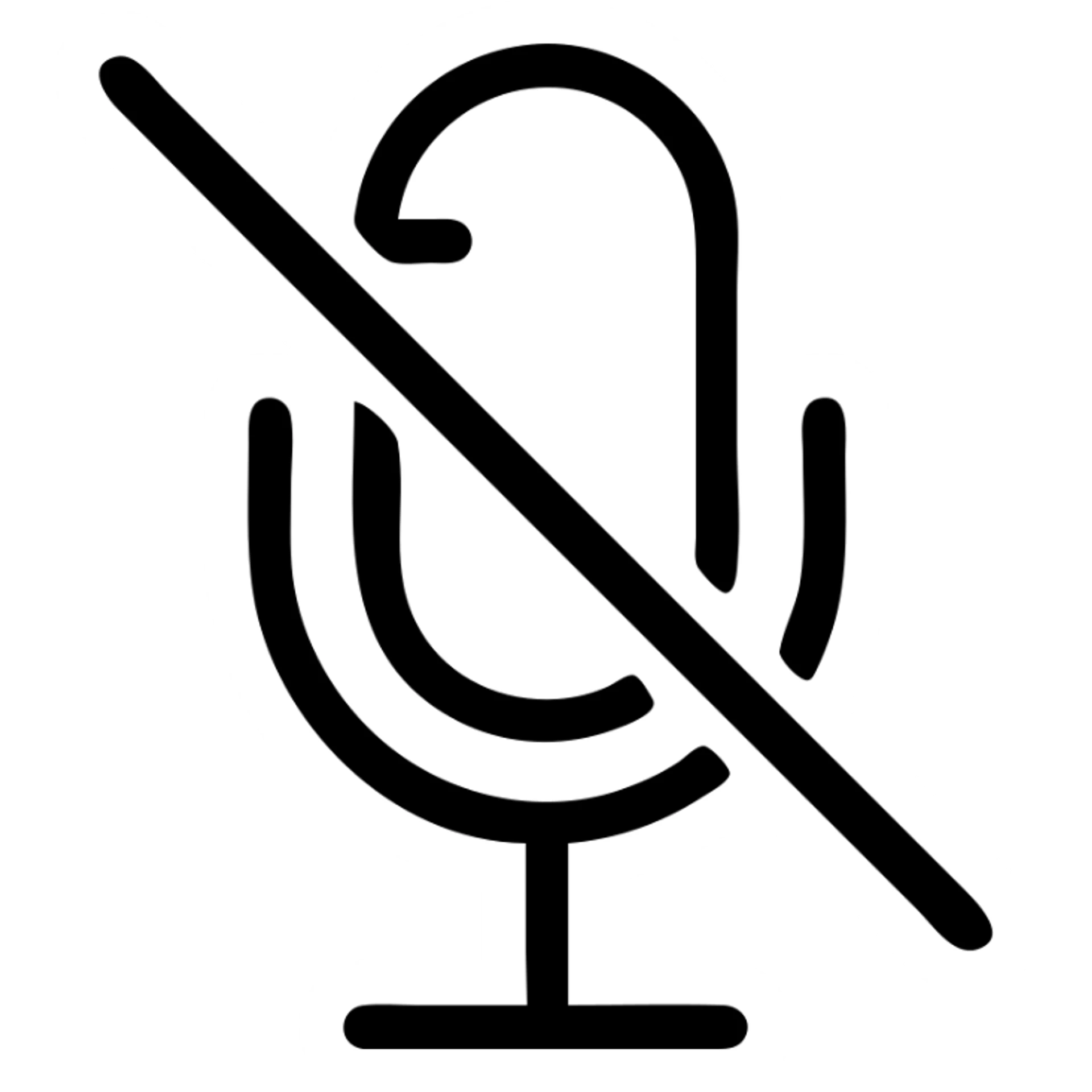 muted microphone icon, simple and clear sticker