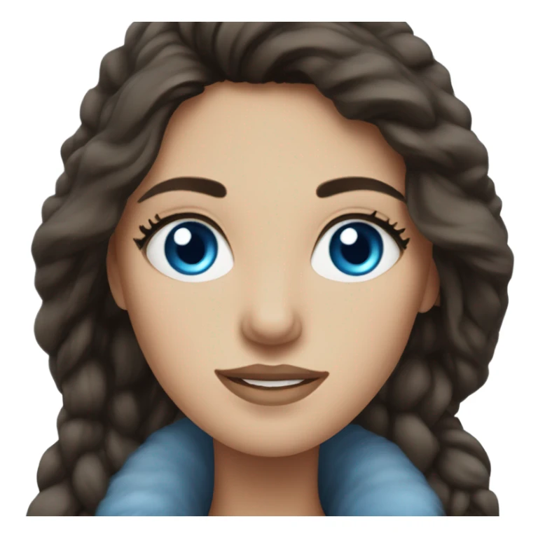 Blue-eyed brunette in a blizzard sticker