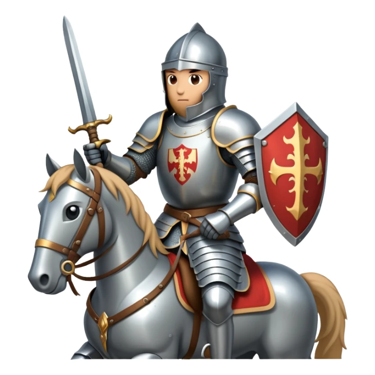 Knight on horse holding sword sticker