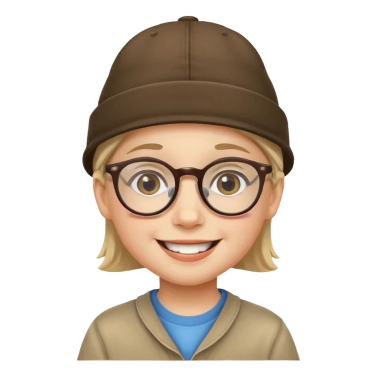 glasses child with hat sticker