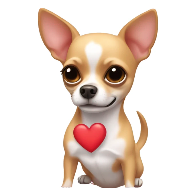 Chihuahua with heart sticker