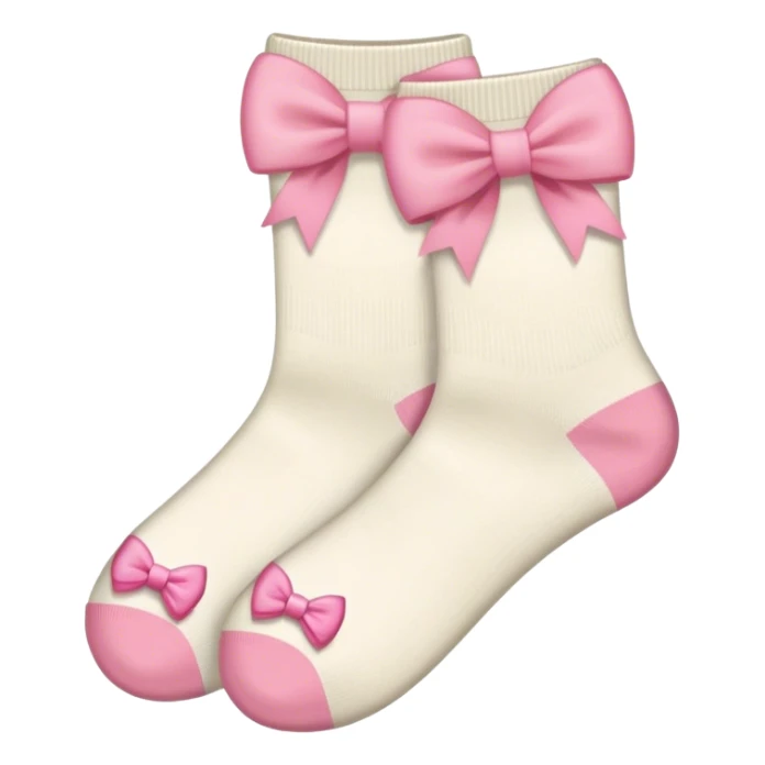aesthetic biege socks with pink bows sticker