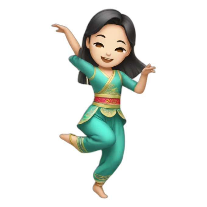 asian dance girl sticker