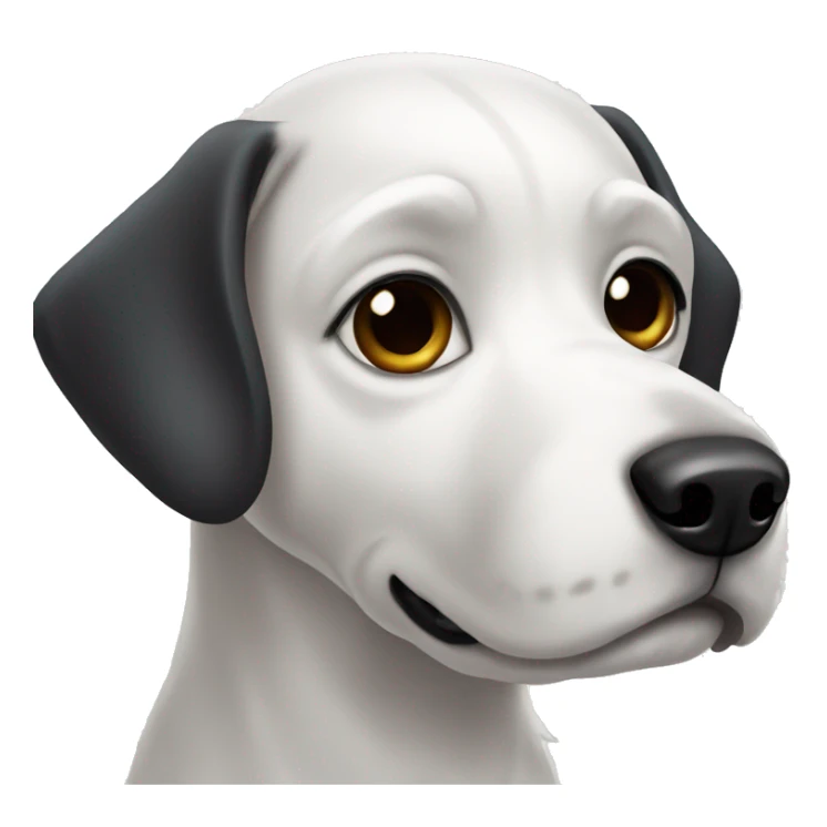white dog with black eyes sticker