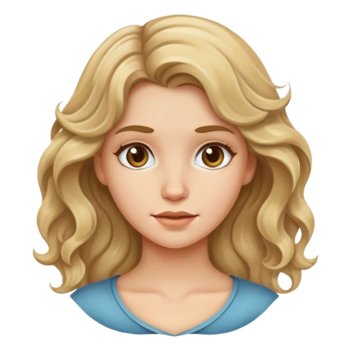 Wavy dirty blonde haired girl sticker