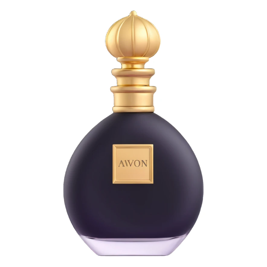 Elegant AVON perfume bottle with gold cap sticker