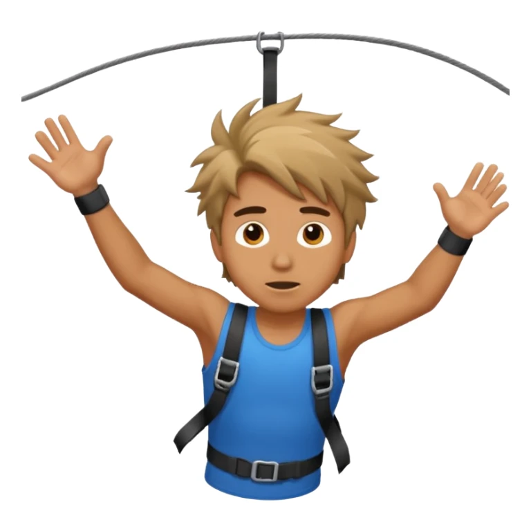 bungee jumping man face only with flying hair sticker