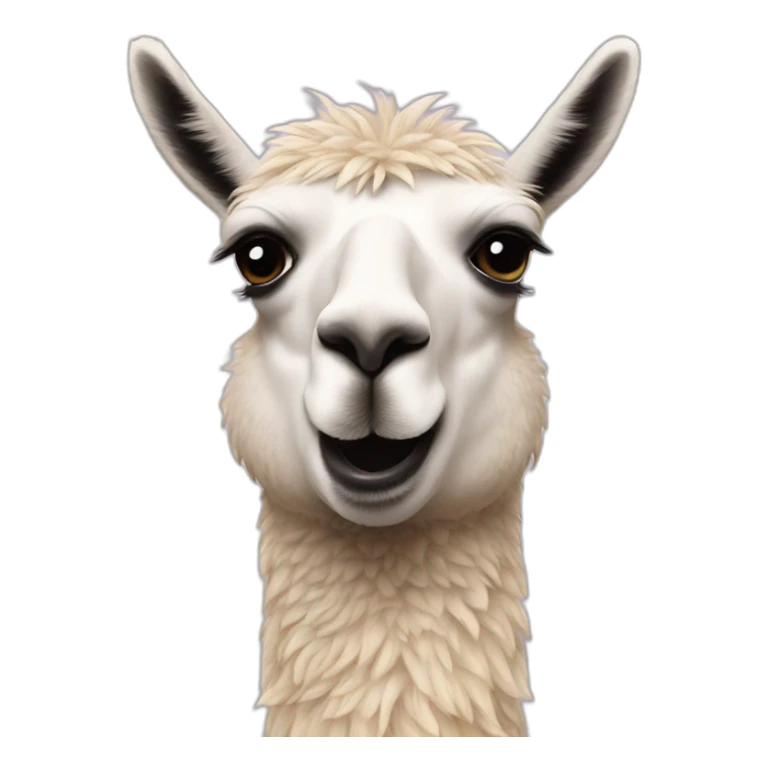 Llama kissing sticker
