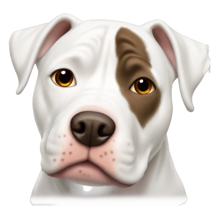 White pitbull with brown spot on eye sticker