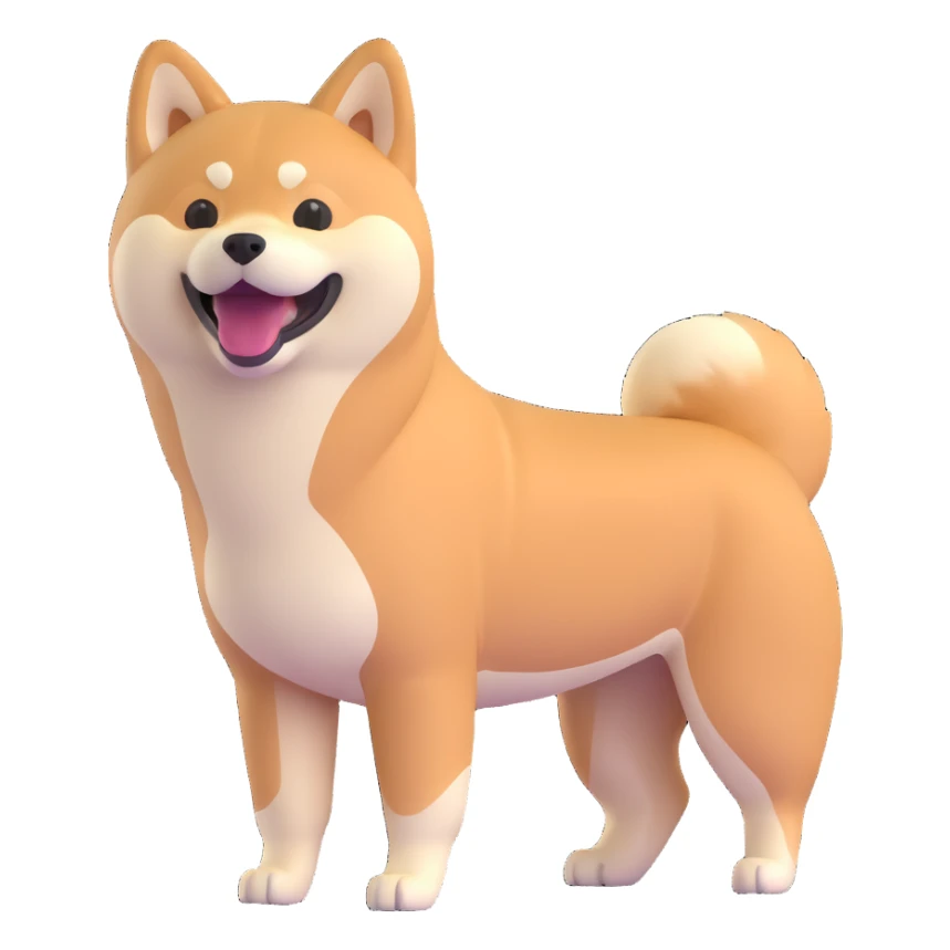 shiba inu standing, laughing sticker
