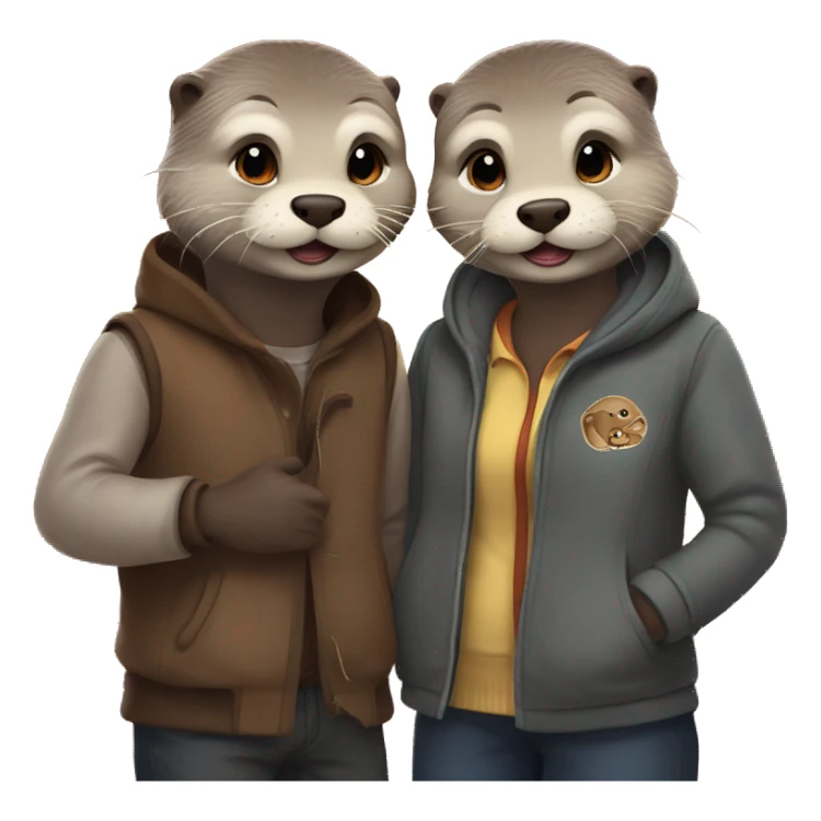  otters couple Mikey and Mollory Knox sticker