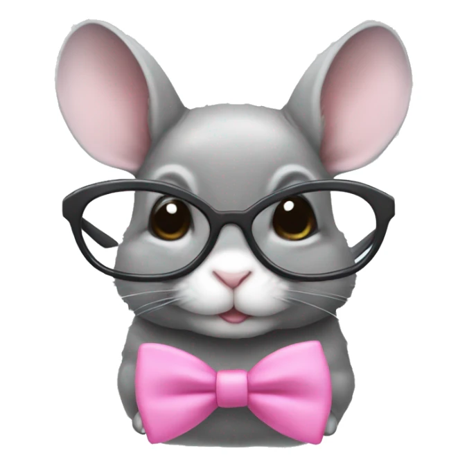 Chinchilla with pink bow and glasses sticker