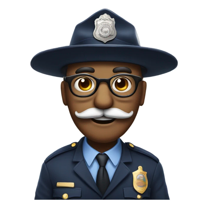 Funny looking police officer sticker