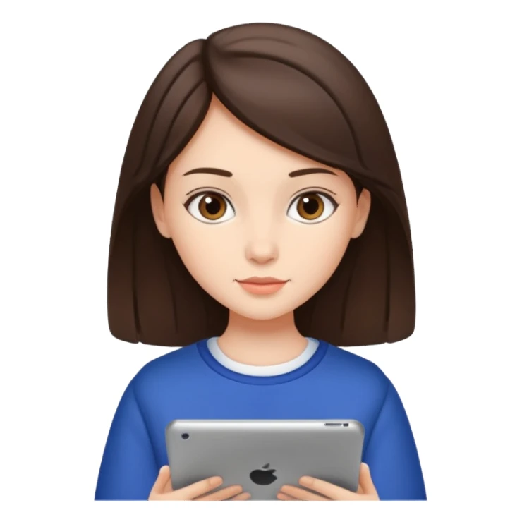 pretty brunette girl ipad studying sticker