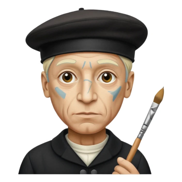 Pablo Picasso wear black berret hat sticker