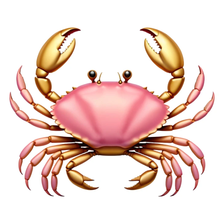 light pink and gold crab sticker