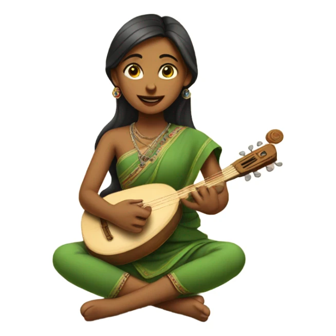 Girl at Indian dolki sticker