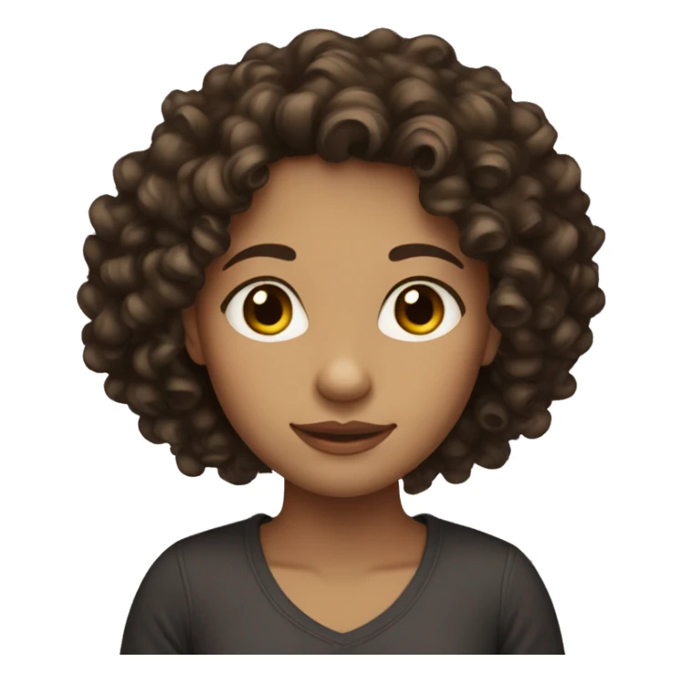 Dark brown Curly haired, light skinned girl sticker