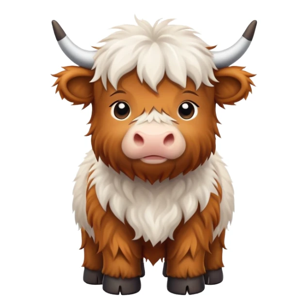 Cute Fluffy Highland cow baby sticker