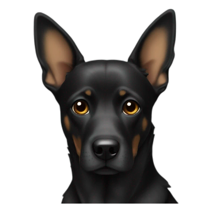 Chien noir oreilles longues sticker