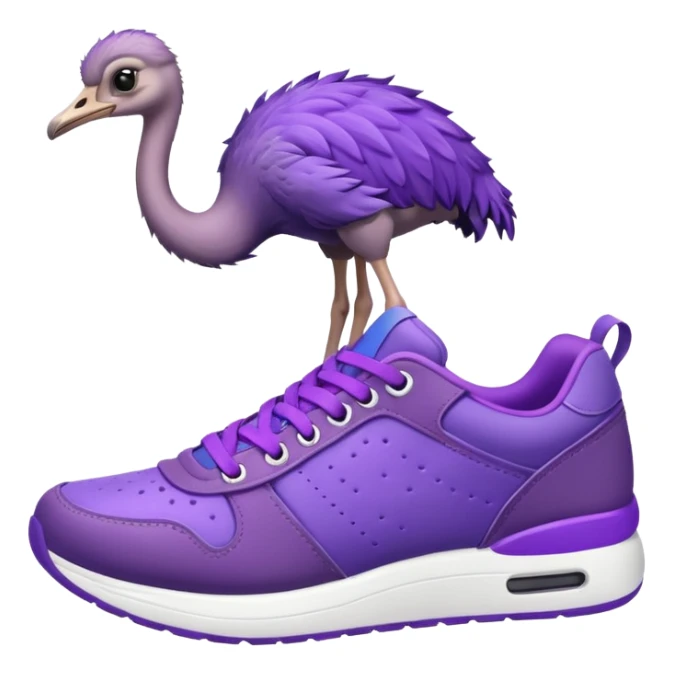  ostrich-in-purple sneakers sticker
