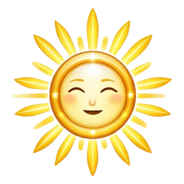 Mystical sun with celestial rays and ethereal 15-minute timer, sparkling light beams sticker