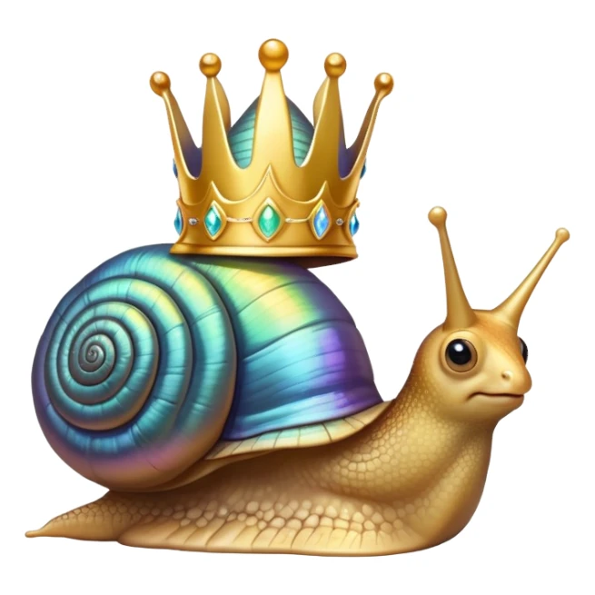 caracol con corona de rey sticker