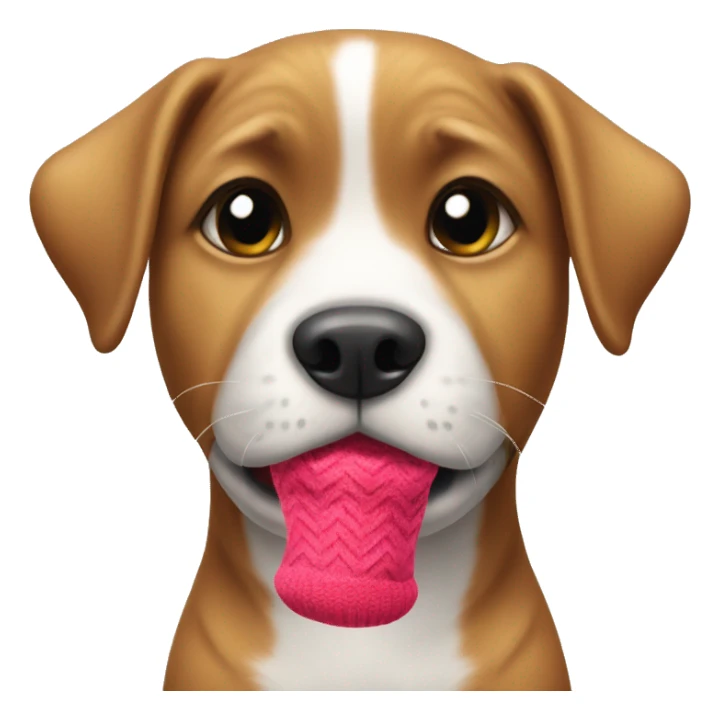 Puppy with sock in mouth sticker