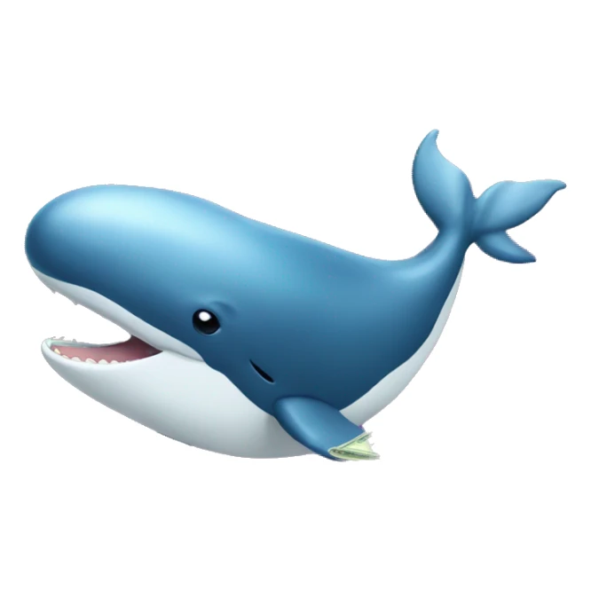 whale with dollar sign eyes sticker