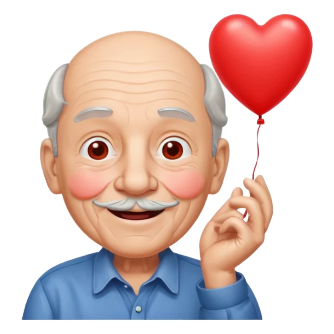 Grandpa floating with heart balloon sticker