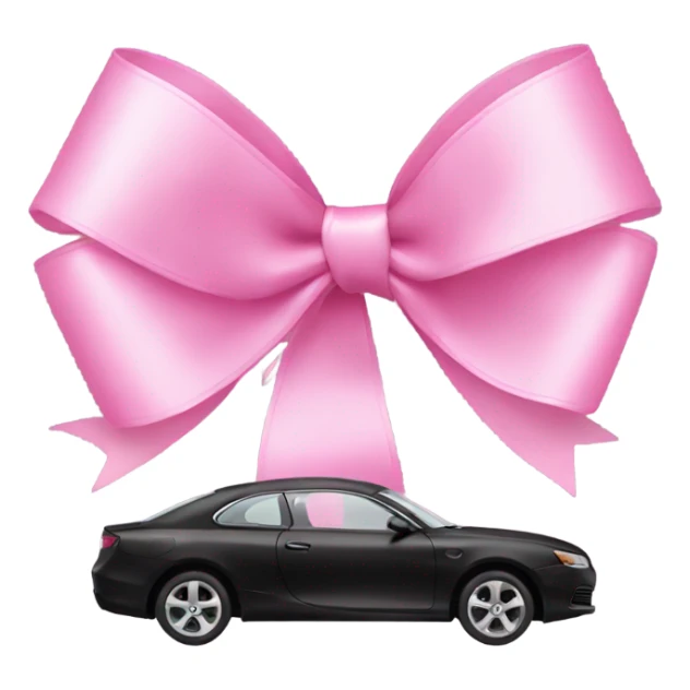 New black car with pink ribbon sticker