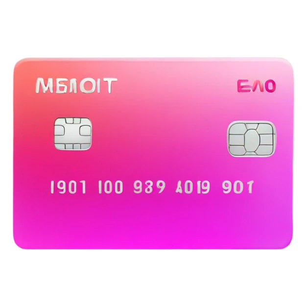 a pink gradient credit card sticker