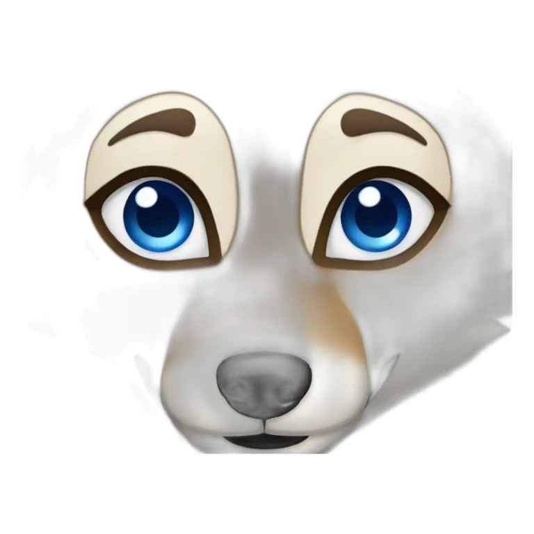 Brown female wolf blue eyes  sticker