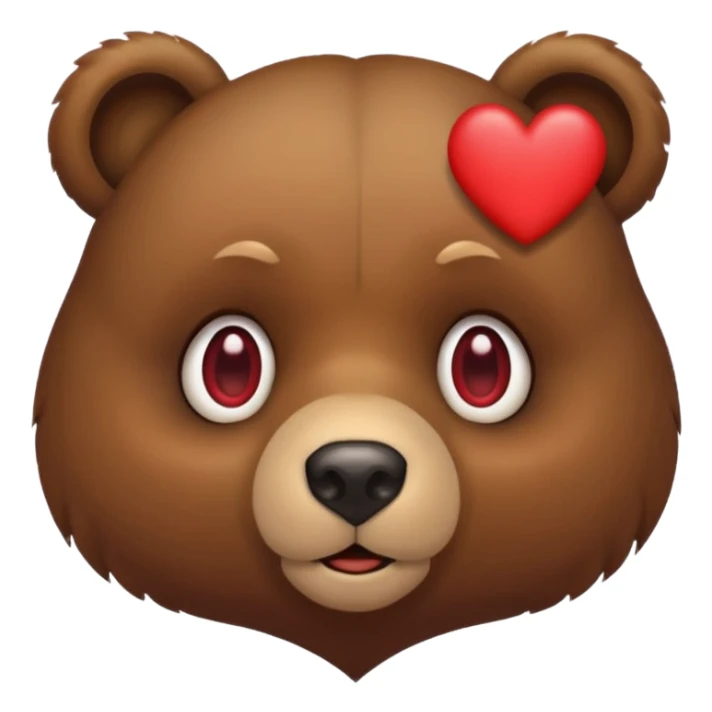 bear face with a small heart next to it sticker