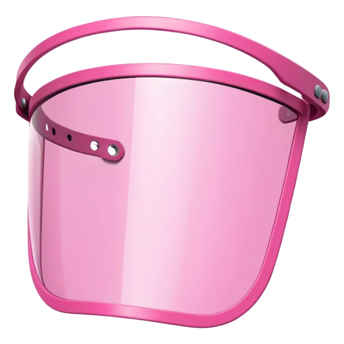 heavy duty pink shield visor, massive thickness, exaggerated Y2K style, substantial design sticker