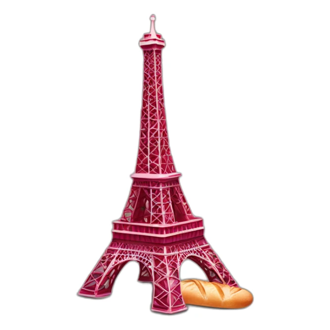tour Eiffel vin rouge baguette Paris sticker