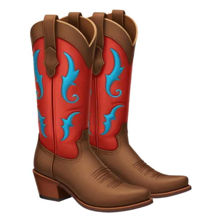 western boots with red accent color sticker