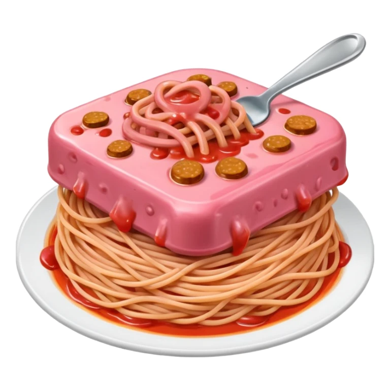  SPAM meat melted pink spaghetti slop sauce  sticker