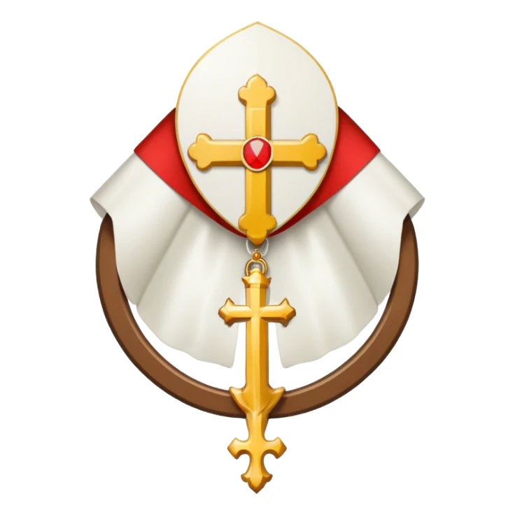 Pope's emblem with a touch of red sticker