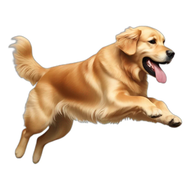Golden retriever big jump sticker
