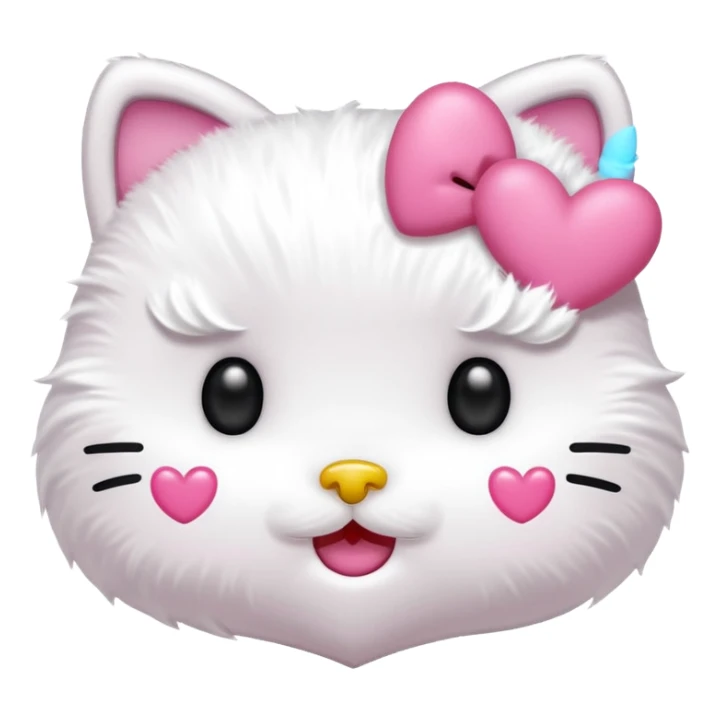 Hello Kitty smiling with pink heart eyes sticker