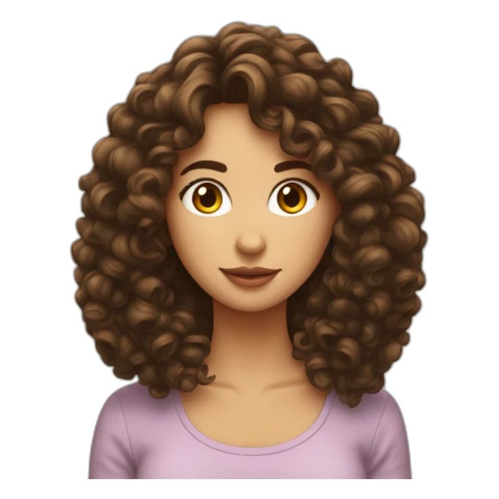 Une meuf brune avec des cheveux bouclé   sticker