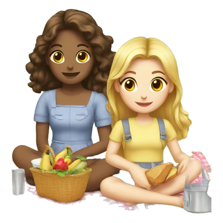 3 Girls picnic  sticker