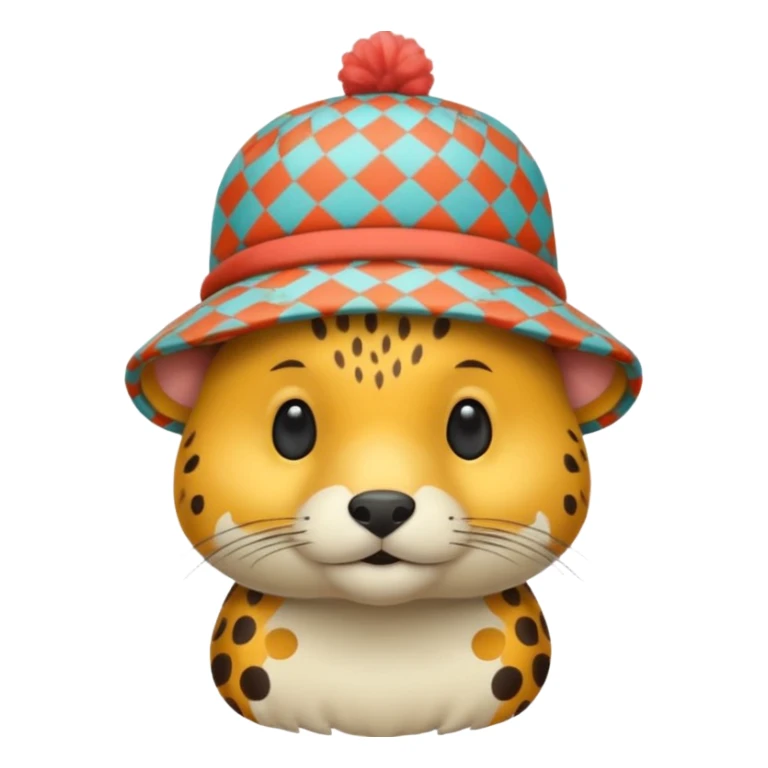 animal wearing patterned hat  sticker