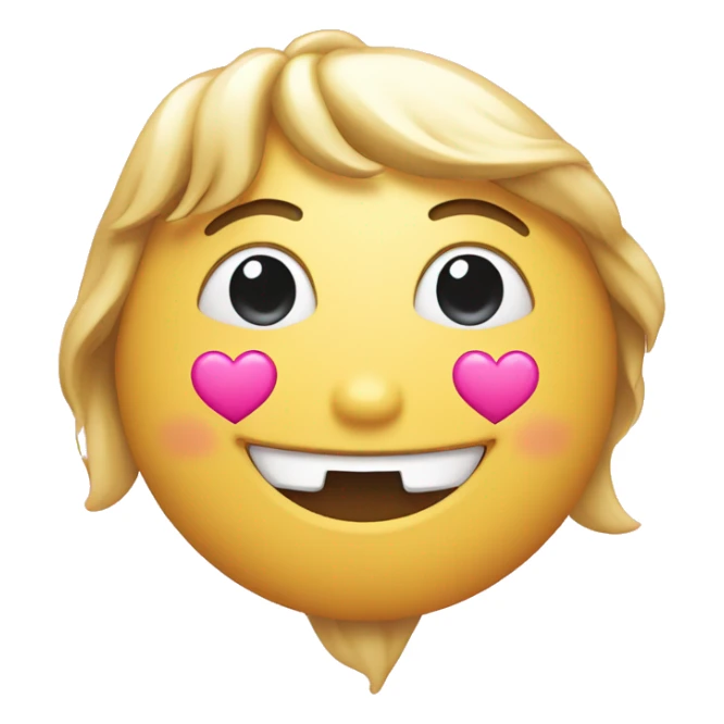 Smiling face with pink hearts sticker